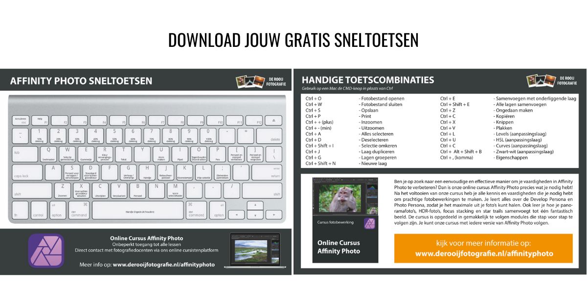 affinity photo sneltoetsen gratis