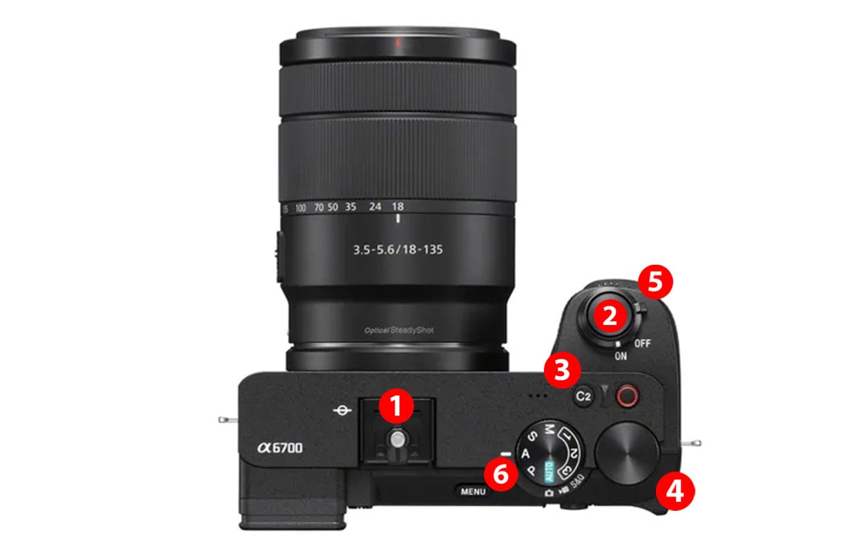 Tips en uitleg voor de Sony A6700 bovenkant