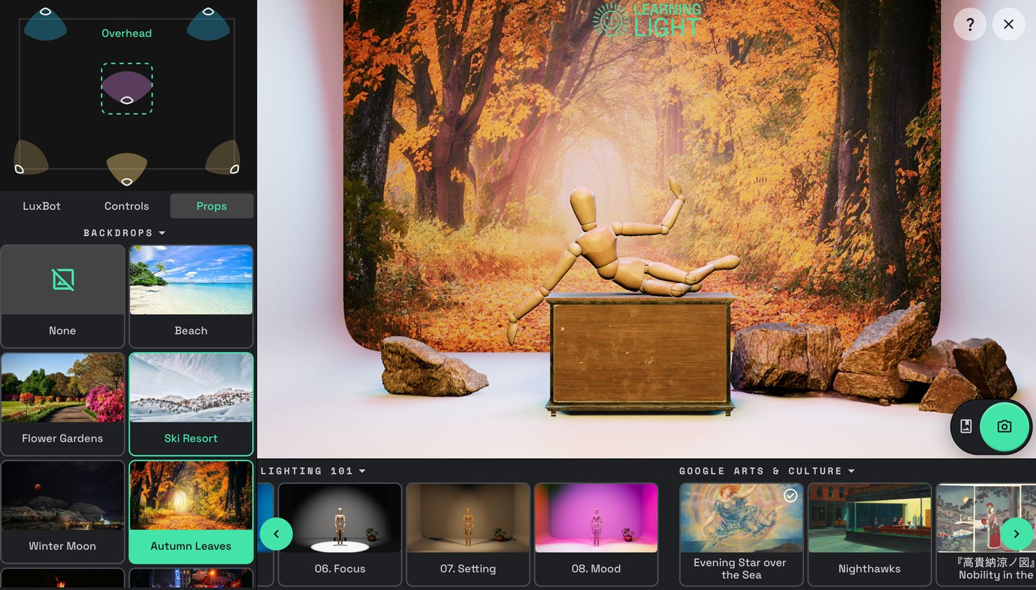learning light simulator studiofotografie