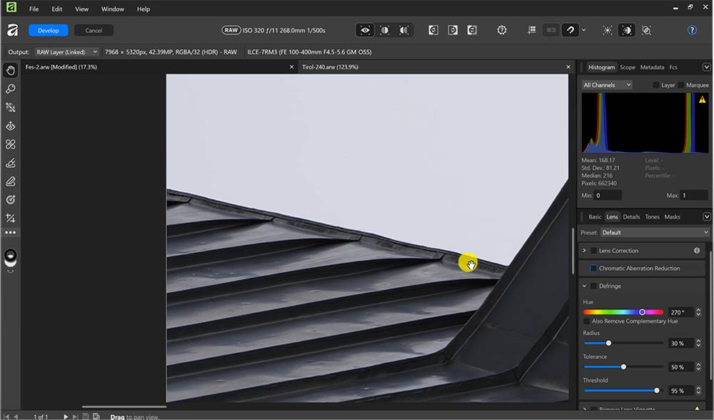 Online cursus Affinity Photo van Canva - Lenscorrecties