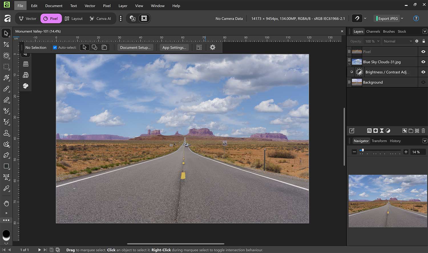 Affinity v3 Pixel Studio met lagenpaneel