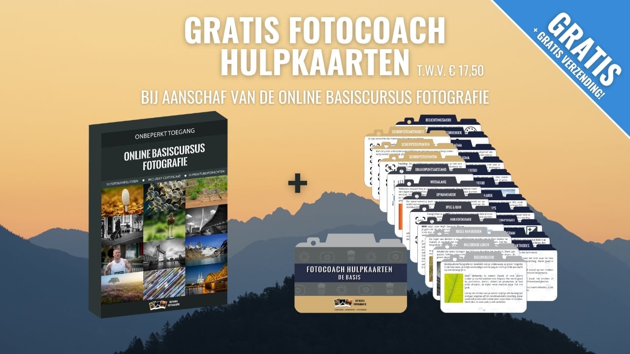 gratis hulpkaarten bij online basiscursus fotografie