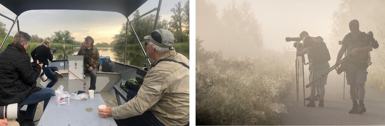Deelnemers tijdens de workshop vogelfotografie