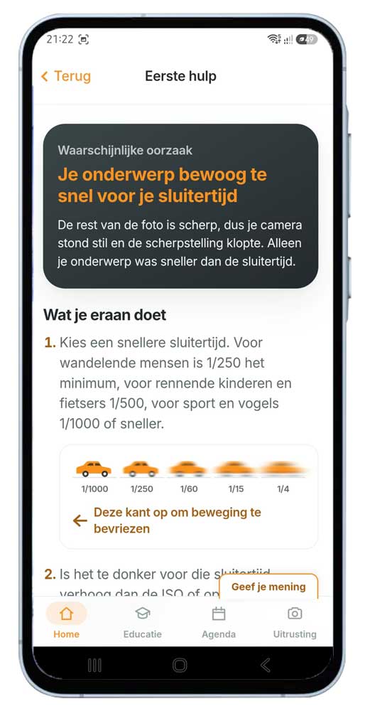 Nederlandse fotografie app - Tips bij mislukte foto's